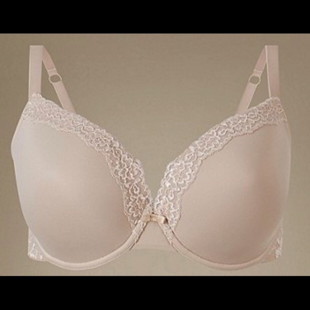 Marks & Spencer padded plunge bra 40G nwot beige